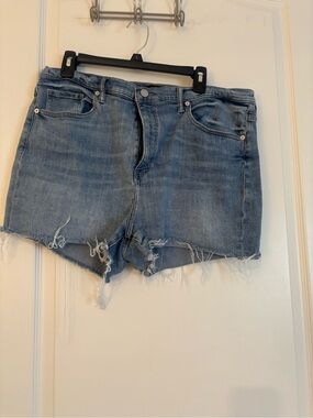 Banana Republic Light Blue Frayed Denim Cutoff Shorts